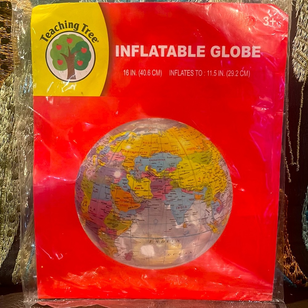 Inflatable Globe 16” (40.6 cm) Inflates to:11.5” (29.2 cm) 3+ Years